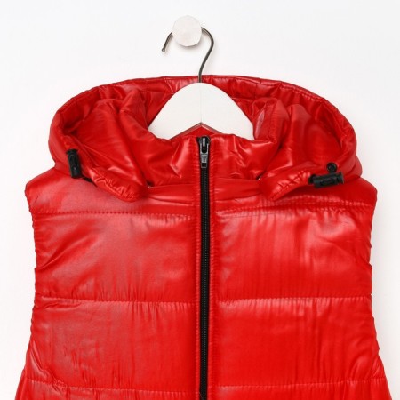 Vest for girls, red color, height 134 cm-8