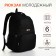 Youth backpack on lightning, 6 pockets, black color