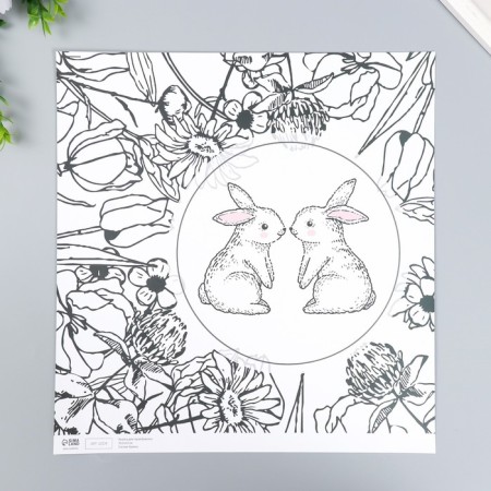 Scrapbooking paper bilateral "bunnies and chicken" density 180 g 30.5x32 cm-3
