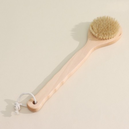 Massage brush for the body of the share, with a pen, natural bristles-3