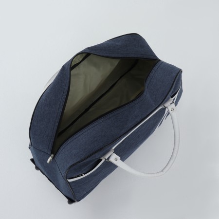 Road bag on wheels, external pocket, blue color-4