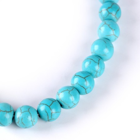 Beads made of natural stone "turquoise" set 36 pcs., Size 1 pc. - 10 mm-3