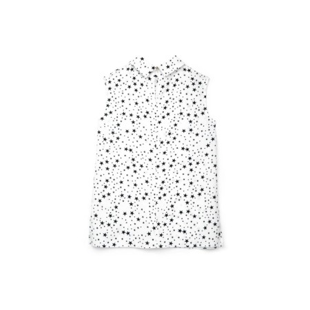Women's blouse with a star print CONTE ELEGANT, size XS, color White, Black-6