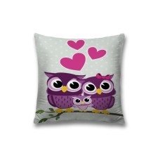 Pillowess decorative “owl family”, on a zipper, size 45x45 cm