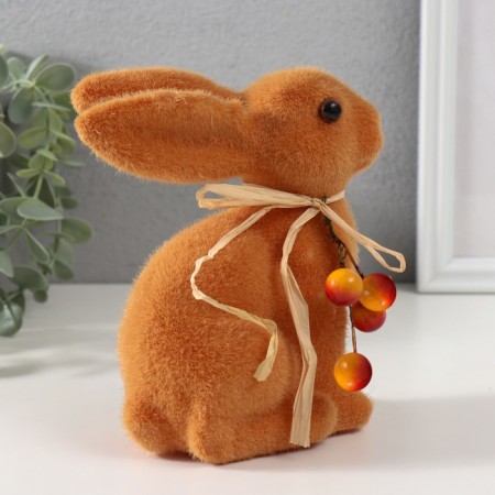 Souvenir Foam "Brown rabbit with berries" 13x8x15 cm-1