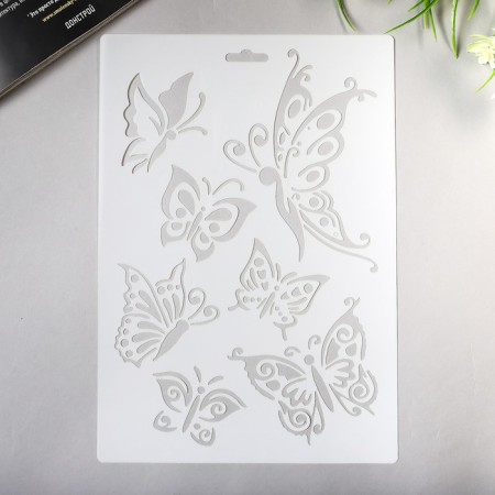 Plastic stencil "Roy butterflies" 21x31 cm