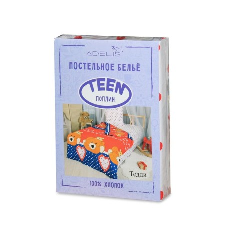 Bed linen Adel Teddy 1.5x214 cm, 145x214 cm, 70x70cm 1pc Poplin 110g/m HL100%-1