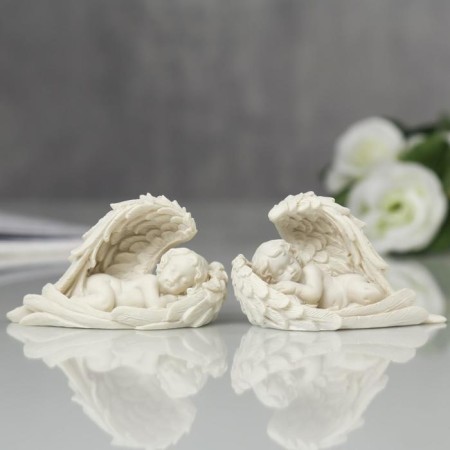 Polystone souvenir "Snowty angel sleeping in the wings" mix 4x6.5x2.5 cm