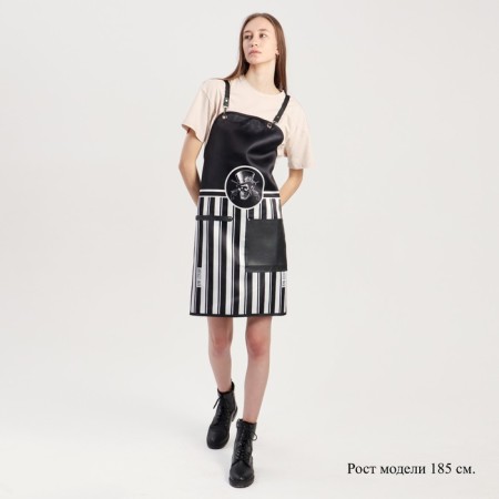 Apron for the master, black/white color-5
