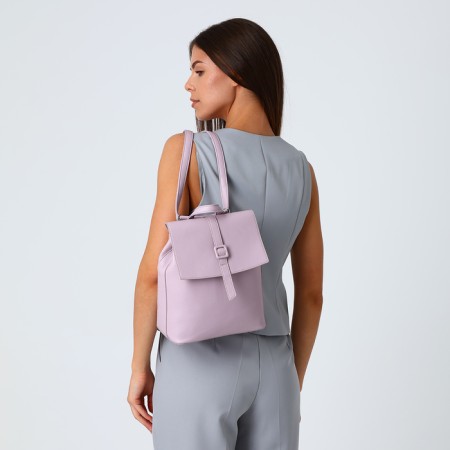 City backpack of artificial leather with lightning, pink color-8