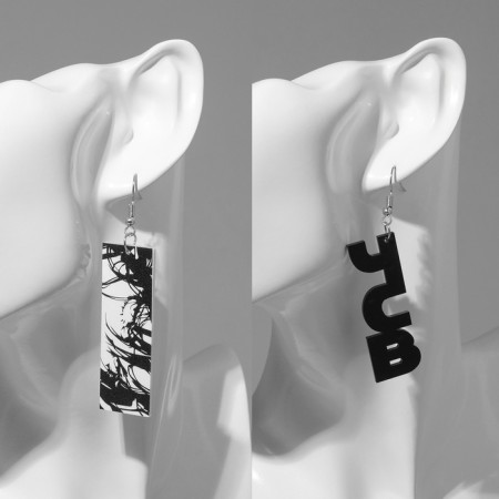 Acryl Earrings "ChSV", black color-3