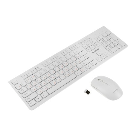 Keyboard set and mouse GKS-140 garrison, wireless, membrane, 1600 dpi, USB, white