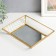Standing interior glass with a mirror rectangular "wave" 4x16x21 cm
