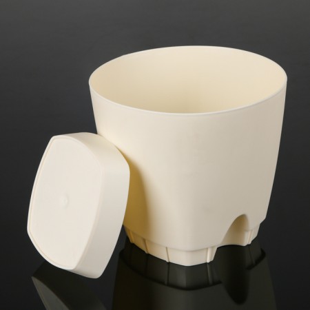 Flower pot with basal watering amsterdam, 1.35 liters, creamy color-1