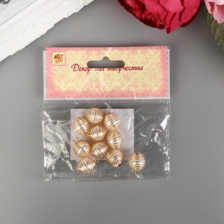 Decor for creativity Plastic "Pearl -pire with a loop" set 10 pcs d = 1.3 cm-3