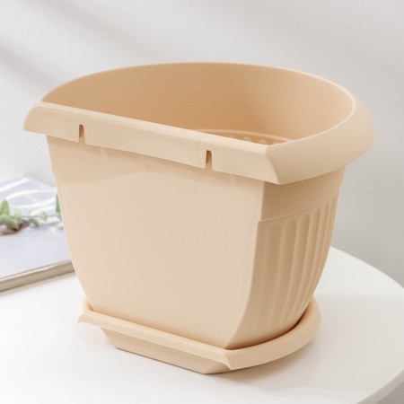 Pot with the pallet wall -mounted "Libya", 4.6 l, color white clay-3