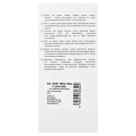 Permanent marker 3.3 mm centropen 2836, line 2 mm, blue color-2