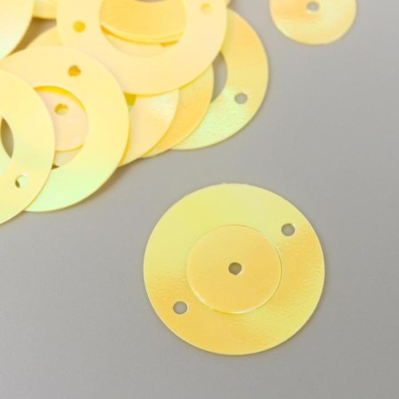 Sequins "circle in the ring" yellow set 30 g d = 2 cm