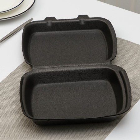 Disposable lunch box, 24.7 × 20.6 × 3.5 cm, 1 section, black color-2