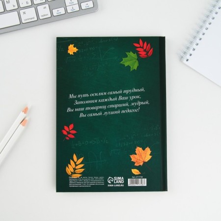 Diary "Beloved Teacher", solid cover, A5 format, 80 sheets-4