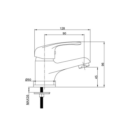 Eleanti Elt1030 sink mixer, one -rod, with flexible eyeliner, chromium color-1