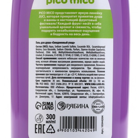 Shower gel squirrels, 300 ml, blackberry aroma, Pico Mico-6