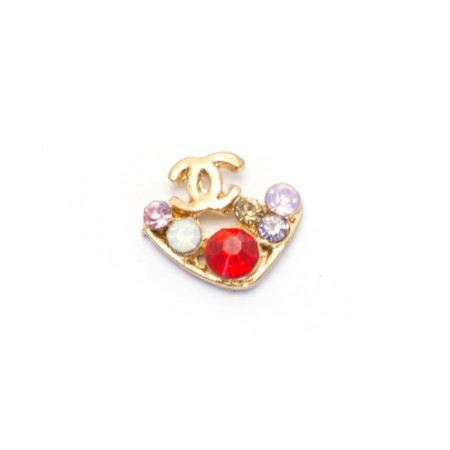 Metal fittings Pole "Chanel with Red Stone", 4 pcs