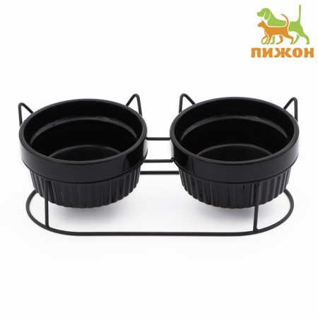 Ceramic bowls on a stand 2 x 250 ml-1