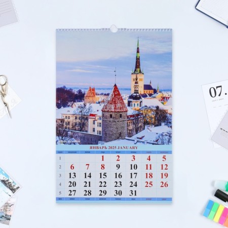 Calendar of the Overclock in the Rigel A3 "Beautiful Cities" 2025, 32x48 cm, mix-4