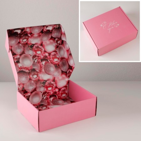 Folding box "Pink New Year", 27 x 21 x 9 cm, New Year