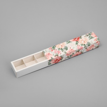Box for sweets, confectionery packaging, 5 cells, "flowers", 5 x 21 x 3.3 cm-2