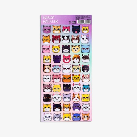 A set of paper stickers 10 x 22 cm, 12 cards, 219 stickers-2