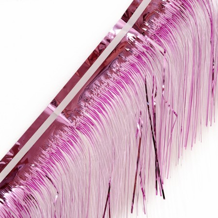 Garland "rain" with sticky tape, 2 meters, pink color-2