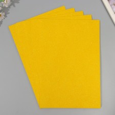 A set of glitter foamiran (5 sheets) 2 mm, 20x30 cm, yellow