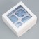 Capcake box, confectionery packaging double -sided, 4 cells "Flowers", 16 x 16 x 10 cm