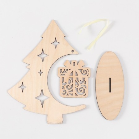 Souvenir "Christmas tree. Gift" 14x18.5 cm (set 3 parts)-4