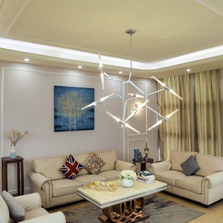 Ceiling Ceiling ST LUCE. SL947.102.14. Laconicita. 14x5 watts, G9, 40x160x73 cm, silver color-5