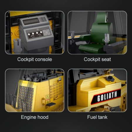 Radio -controlled designer "Construction bulldozer", 2826 parts, scale 1:17-16