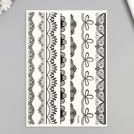 Tattoo on the body black "lace" 25x15 cm
