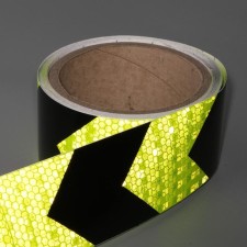 Reflective tape, self-adhesive, black-salad, 5 cm x 5 m
