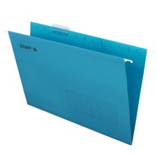 Подвесные папки А4/Foolscap (404х240 мм) до 80 л., 10 шт., синие, картон, STAFF, 270933