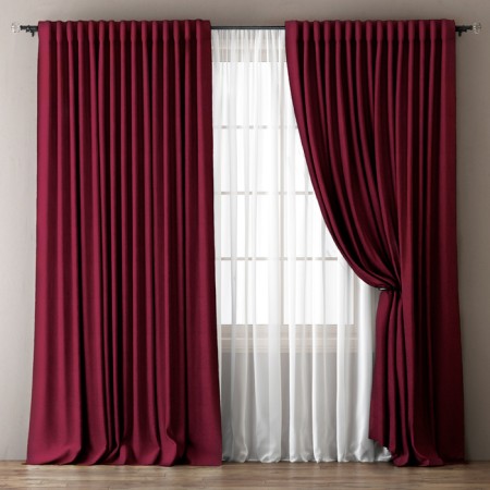 Set of curtains "Omma", size 170 x 270 cm, burgundy