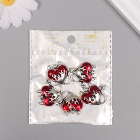 Decor for creativity Metal, enamel "The Heart of the Devil" 2.5x2.6 cm-3