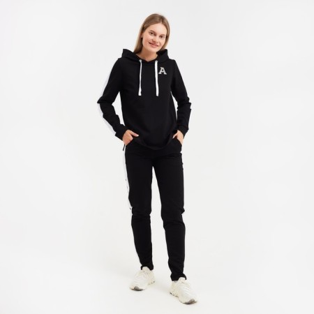 Women's costume (sweatshirt/trousers) Charlotte, black color, size 48