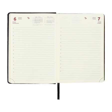 Dated diary 2024 A5 176 sheets, Devente.wild, Firmly covered with artificial leather, gold cut, lies, cream block 70 g/m2, black-13
