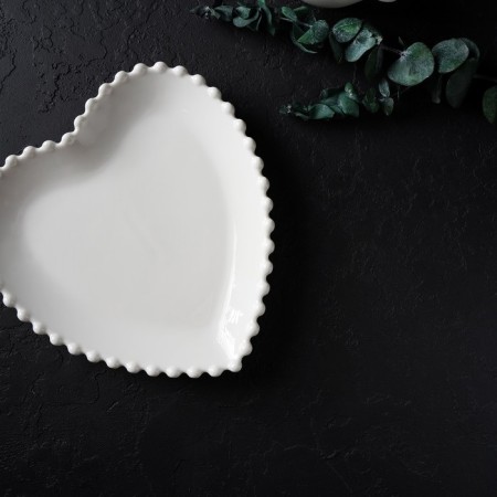 Porcelain plate Magistro "Heart", 20.5 × 21 × 2.5 cm, white color-5
