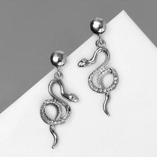 New Year! Symbol of the year 2025! Hanging earrings with rhinestones 