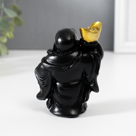 NECKE Polystone "Hothee with a gold ingred and pumpkin groat" Black 4.5x6.7x9 cm-3