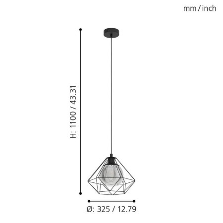 Suspension Vernham, 1x40W E27-2