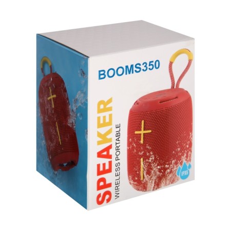 Portable column Booms350, 7 watts, 1200 mAh, backlight, Micro SD, red-7